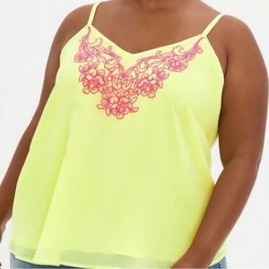 Torrid Sophie Cami Chiffon Embroidered Top